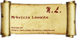 Mrkvicza Levente névjegykártya