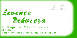 levente mrkvicza business card